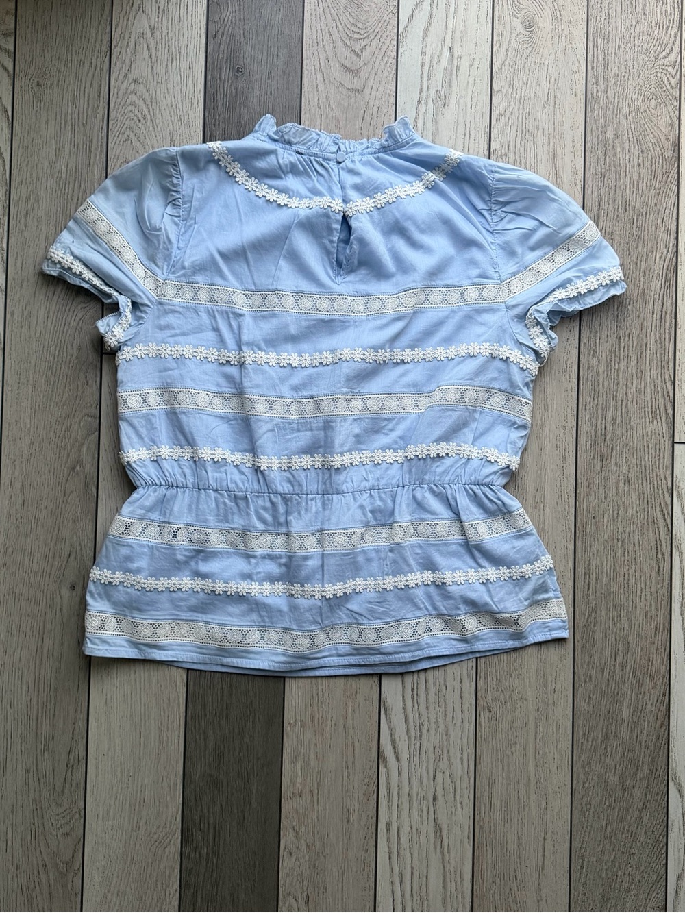 J.Crew Light Blue Daysi-Chain Peplum Top - Women's size S - Picture 4 of 6